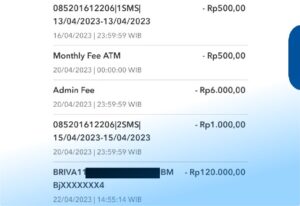 Admin Fee BRImo Setiap Tanggal Berapa